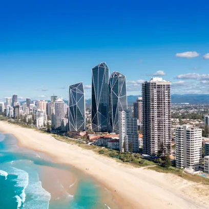 Surfers Paradise beachfront and high-rises on the Gold Coast